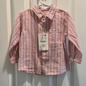 Zara Pink Striped Kids Shirt
